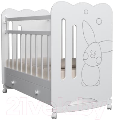 Детская кроватка VDK Sweet Rabbit колесо-качалка и ящик