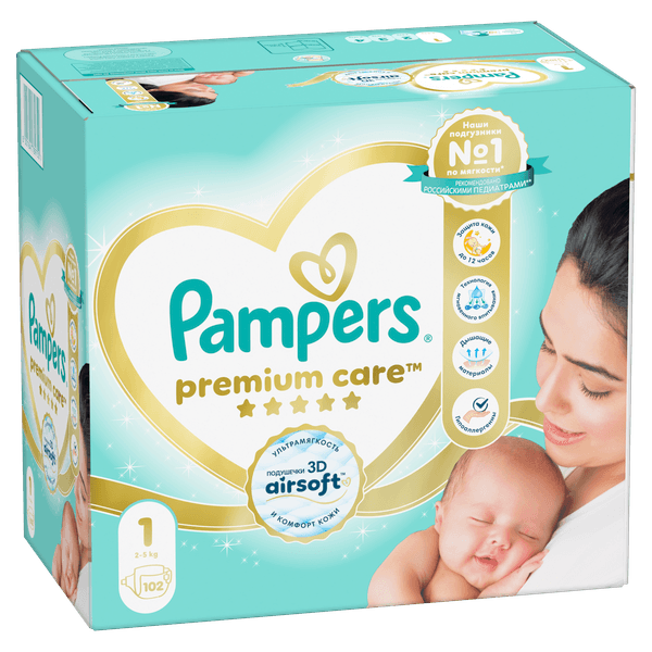 Подгузники детские Pampers Premium Care 1 Newborn 7