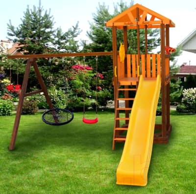 Игровой комплекс Perfetto Sport Pitigliano-3 + качели Паутина 10