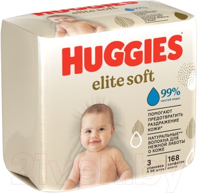Влажные салфетки детские Huggies Elite Soft многослойные 2