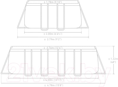 Каркасный бассейн Intex Rectangular Prism Frame / 26790NP 7