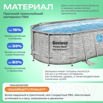 Каркасный бассейн Bestway Power Steel Swim Vista 56716 4