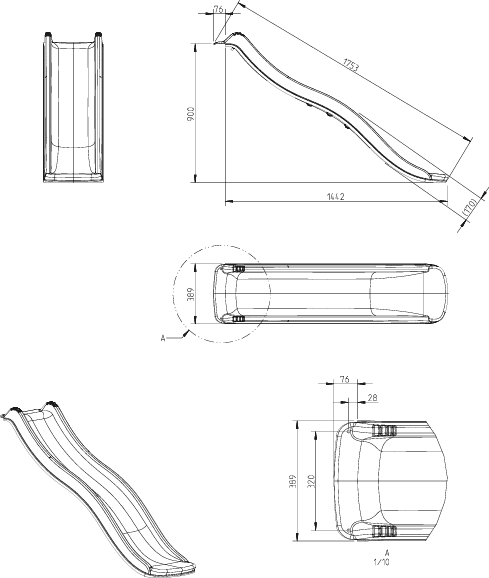 Скат для горки KBT Tweeb HDPE 401.009.013.001 7