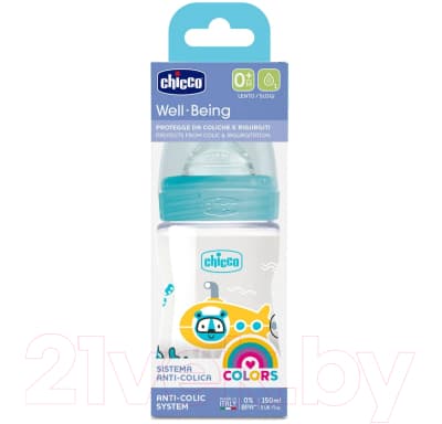 Бутылочка для кормления Chicco Well-Being Boy с силиконовой соской / 00028611200000 3