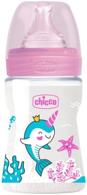 Бутылочка для кормления Chicco Well-Being Girl с силиконовой соской / 00028611100000