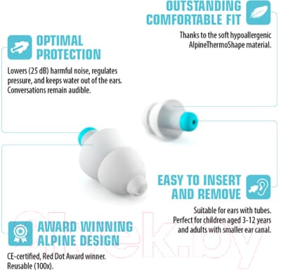 Защита для ушей ребенка Alpine Hearing Protection PluggiesKids / 111.31.150 8