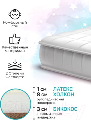 Матрас в кроватку Amarobaby Bio Lat 59x119х12 8