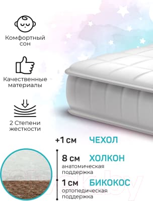 Матрас в кроватку Amarobaby Soft Dream Ellipse 75x125х10 9