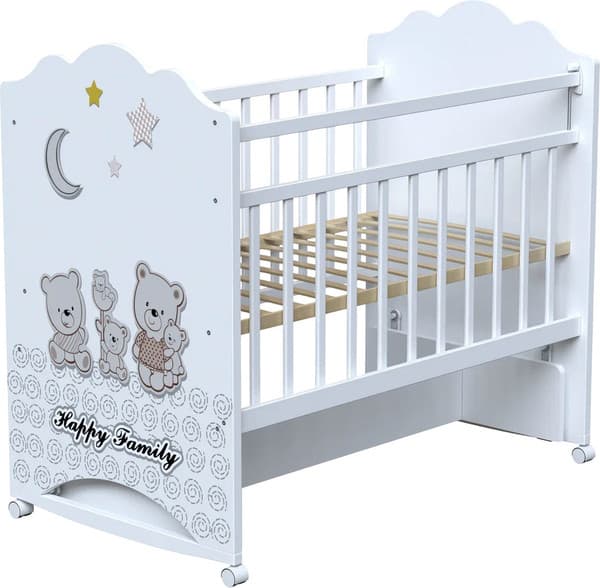 Детская кроватка VDK Happy Family колесо-качалка с маятником