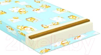 Матрас в кроватку Баюшка Холкон/кокос 10x60x120 / ХК10