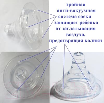 Бутылочка для кормления BabyOno Антиколиковая с широким горлышком / 402 4