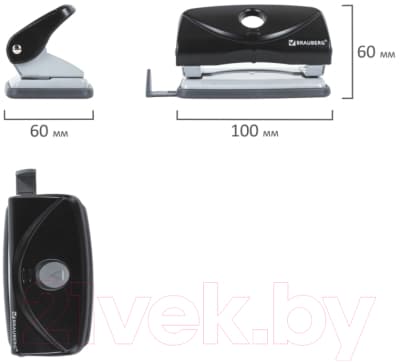 Дырокол Brauberg С линейкой / 222537 5