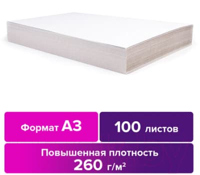Набор белого картона Brauberg Для подшивки документов / 124876 3