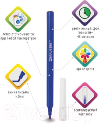 Фломастеры Brauberg Premium ультрасмываемые / 151939 3