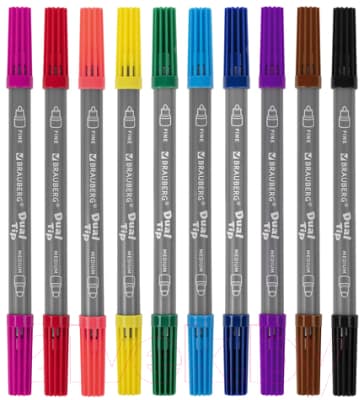 Фломастеры Brauberg Premium Dual-Tip / 151946 2