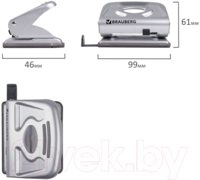 Дырокол Brauberg Metallic / 224339 3