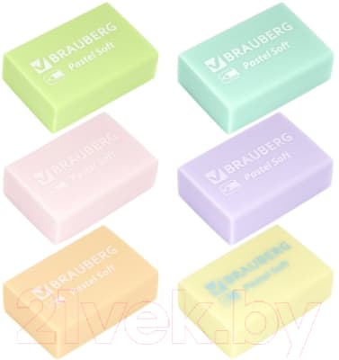 Набор ластиков Brauberg Pastel Soft / 229598 2