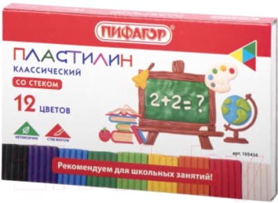 Пластилин Пифагор Школьный / 105434