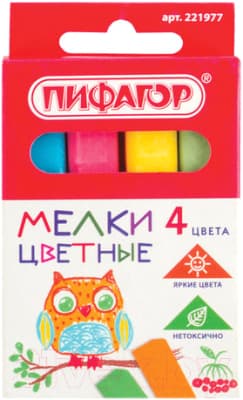 Набор мела канцелярского Пифагор 221977