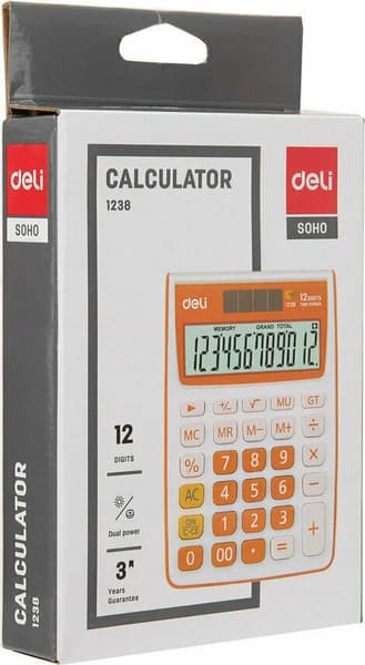 Калькулятор Deli E1238black 7