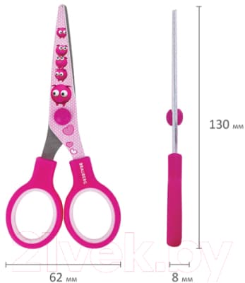 Ножницы канцелярские Brauberg Kid Series Поросята / 232272 8