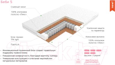 Матрас в кроватку EOS Беби-5 55x115 7