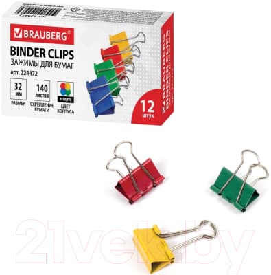 Зажим для бумаги Brauberg 224472 2