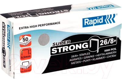 Скобы канцелярские Rapid Super Strong 26/8+ / 24862200