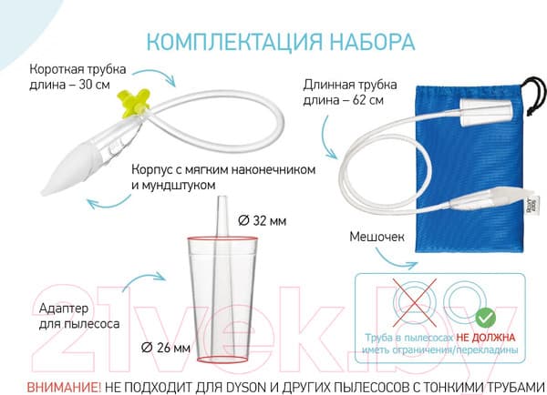 Аспиратор детский ROXY-KIDS Dr.Bunny с адаптером для пылесоса / 6853745 2
