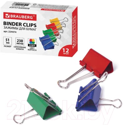 Зажим для бумаги Brauberg 224474 4