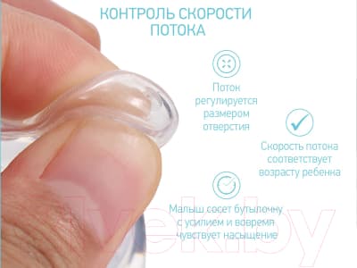 Набор сосок ROXY-KIDS Для бутылочек быстрый поток 6мес+ / RBTL-003-L 6