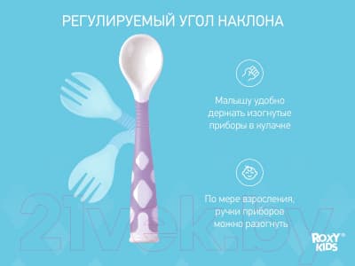 Набор столовых приборов для кормления ROXY-KIDS Ложка и вилка / RFD-002-V 9
