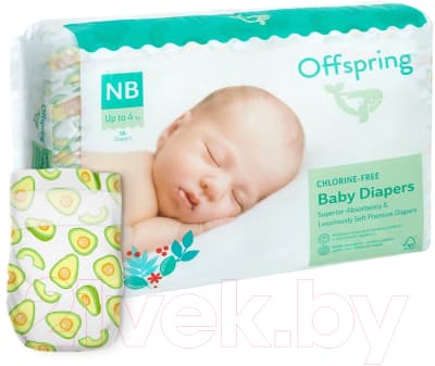 Подгузники детские Offspring NB 2-4кг Авокадо / OF01NB56AVO 10