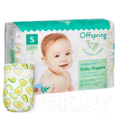 Подгузники детские Offspring S 3-6кг Авокадо / OF01S48AVO 9