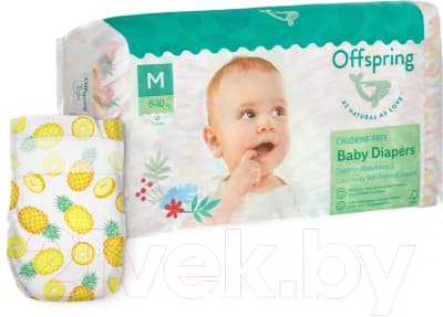 Подгузники детские Offspring M 6-10кг Ананасы / OF01M42PHP 3