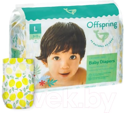 Подгузники детские Offspring L 9-13кг Лимоны / OF01L36LM 3