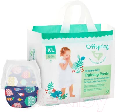 Подгузники-трусики детские Offspring XL 12-20кг Рыбки / OF02XLF 3