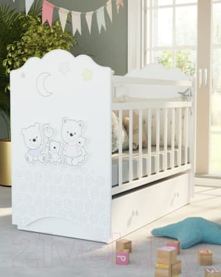 Детская кроватка VDK New Happy Family маятник и ящик 2
