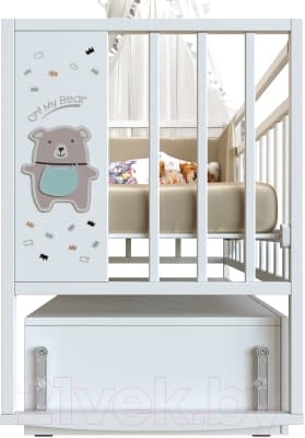 Детская кроватка VDK Mini Loft 3D маятник и ящик Oh My Bear 2