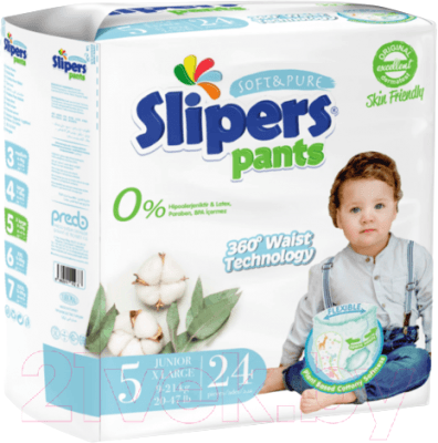 Подгузники-трусики детские Slipers XL 9-21кг / Pants24