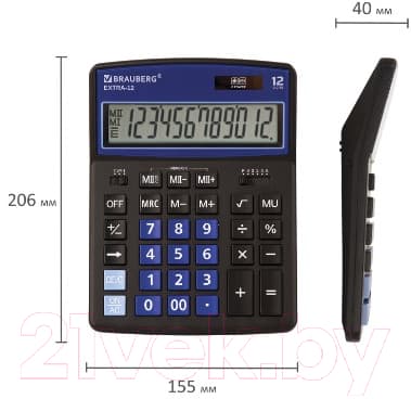Калькулятор Brauberg Extra-12-BKBU / 250472 10
