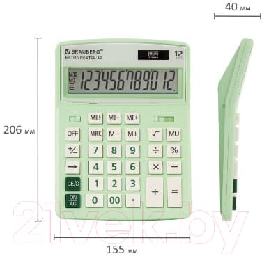 Калькулятор Brauberg Extra Pastel-12-LG / 250488 10