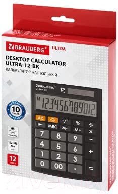 Калькулятор Brauberg Ultra-12-BK / 250491 10