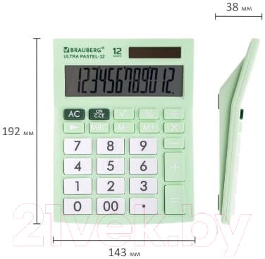 Калькулятор Brauberg Ultra Pastel-12-LG / 250504 10