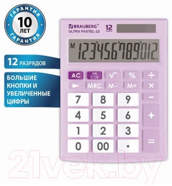 Калькулятор Brauberg Ultra Pastel-12-PR / 250505 2