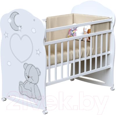Детская кроватка VDK Bear And Moon колесо-качалка