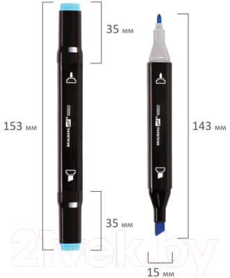 Набор маркеров Brauberg Black / 152130 6