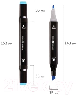 Набор маркеров Brauberg Black / 152131 6