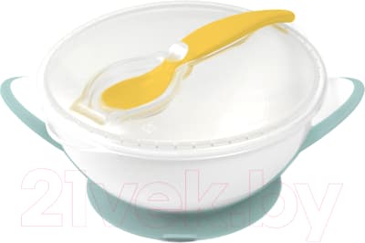 Набор посуды для кормления BabyOno Миска с присоской и ложкой 6м+ / 1063