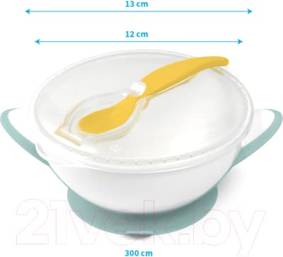 Набор посуды для кормления BabyOno Миска с присоской и ложкой 6м+ / 1063 8